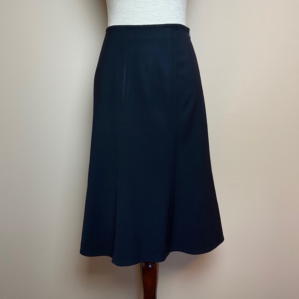 Eileen Fisher Soft Shimmery Wool Blend Midi Skirt
